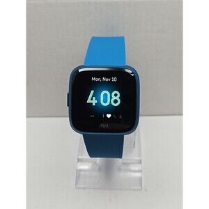 Fitbit Versa Lite FB415 Marina Blue Smartwatch HR 50m Aluminum Case With Charger